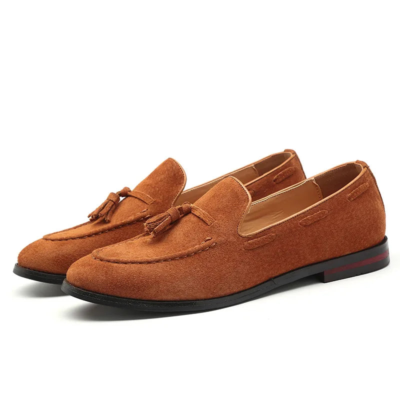 Fashion Men's Casual Shoes Suede Leather Slip-on Mens Trendy Tassels Classic Loafers Moccasins Men Party Wedding Driving Flats