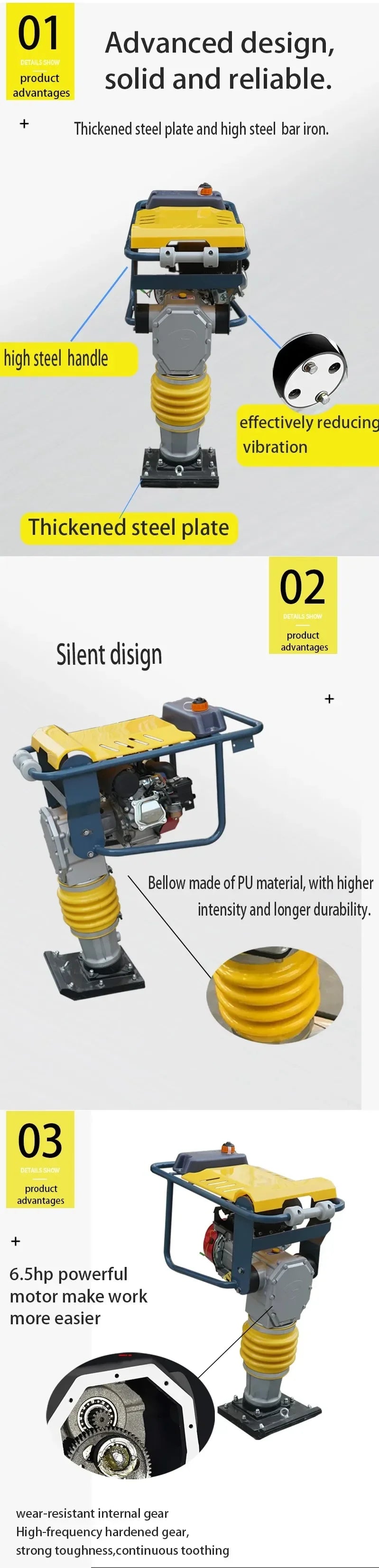 Factory  Tamping Compactor/Compactor Jump/Jack Compactor  for Road Construction Projects
