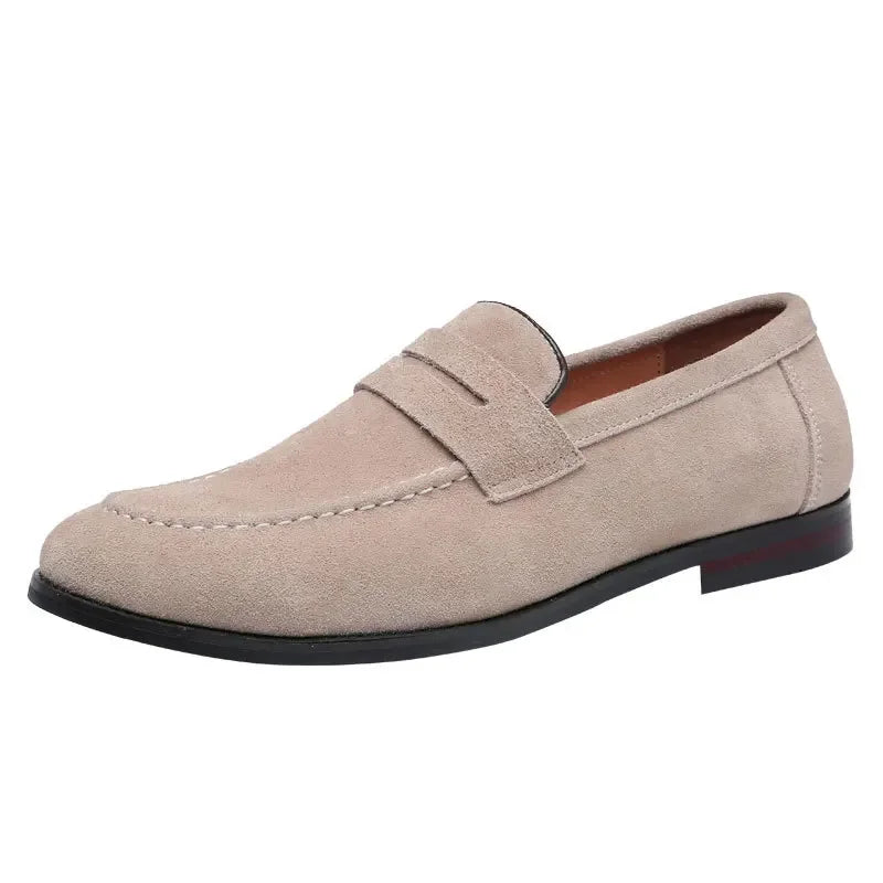 Men Suede Loafers Shoes Tassel Design Leather Casual Shoes Men's Flats Simple Slip on Male Footwear Breathable Solid Large Size
