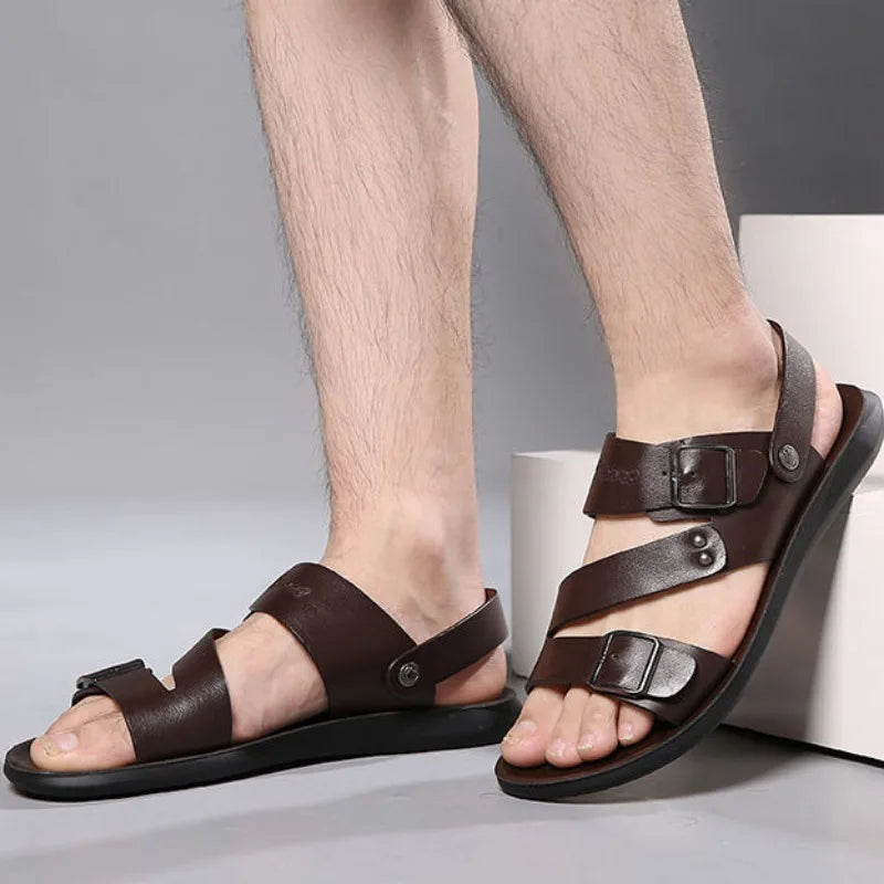 Summer Comfortable Men's Sandals 2025 Fashion Slippers Beach for Male Leather Shoes Open Toe Casual Mens Sandals zapatos hombre