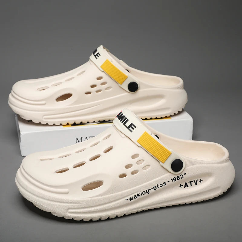 Fashion Men's Beach Sandals Outdoor Clogs Comfortable Indoor Slippers Men Casual Shoes Home Garden Shoes Mens Beach Slippers