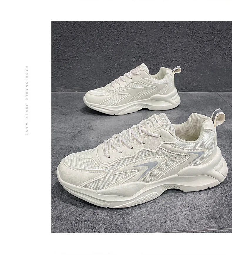Summer Mesh Sneakers Men's Comfortable Breathable Platform Shoes 2023 Trendy Tennis Shoes Korean Version All-match Casual Shoes