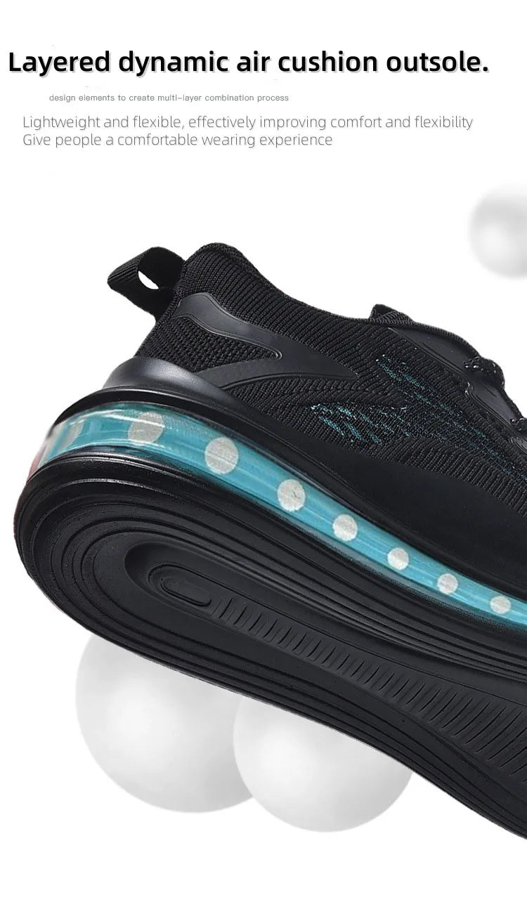 Spring and Autumn New Men's Casual Air Cushion Running Shoes Lightweight Mesh Casual Shoes Anti-Slip Shock Absorbing Sports Shoe