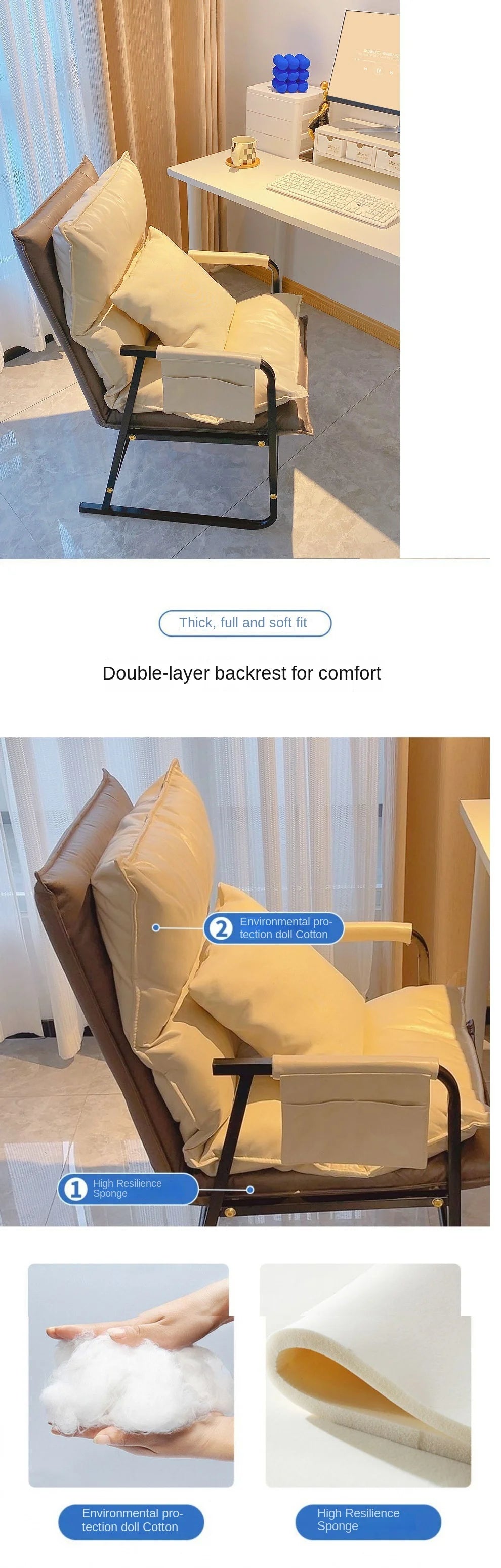 OLEVO Computer Chair For Home Use Comfortable Backrest Lazy Person Sofa Folding Recliner Study Office Chair Desk chair news
