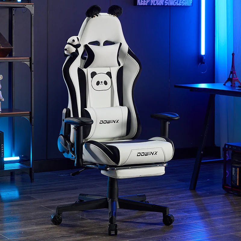 Cat-ear Computer Chair Girls Home Office Gaming Chair Comfortable Back 135° Adjustable Bedroom Student Linkage Armrest Chair