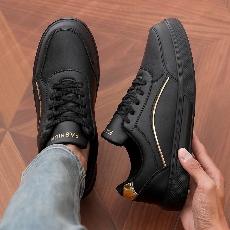Sneakers Man Flat High-quality Casual Sports Leather Comfortable Walking Shoes Luxury Design Leopard Print Skate Shoes for Men