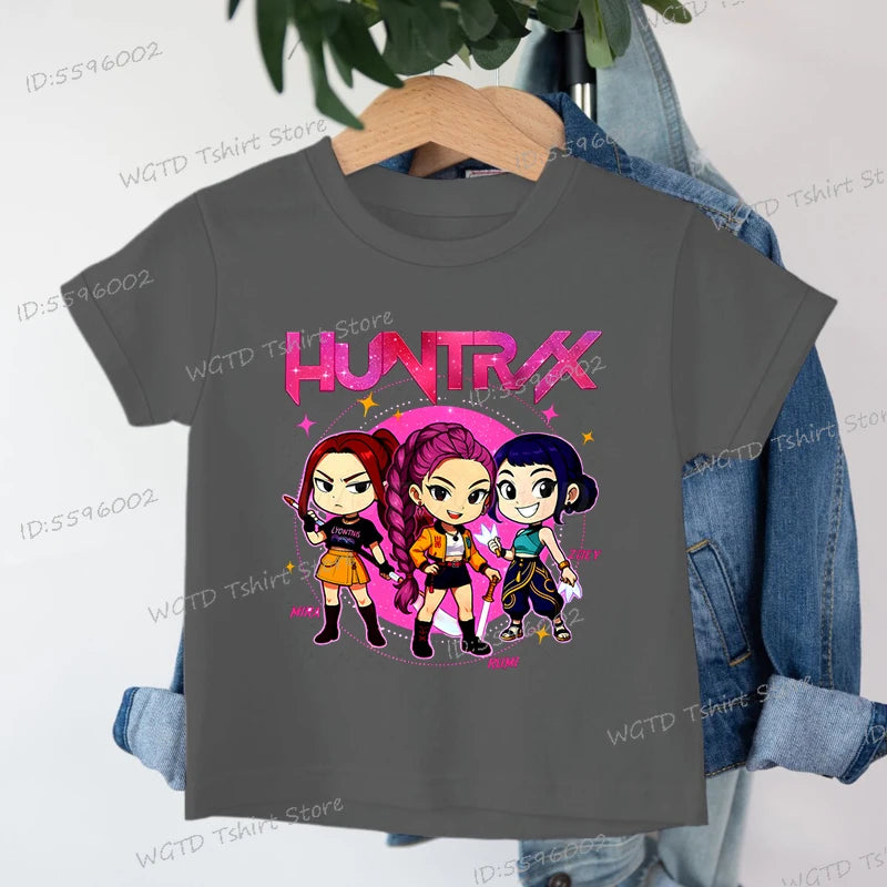 Fashion Casual Kids T-shirt Hot Movie Print Girls Tee Top Funny Cute Gift for Fans Cotton Tshirt Cartoon Children's Clothing