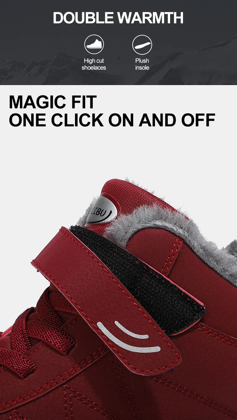2023 Waterproof Boots Men's Women Slip On Winter Shoes For Men  Ankle Boots Winter Boots Male Snow Botines Hiking Boots Feminina