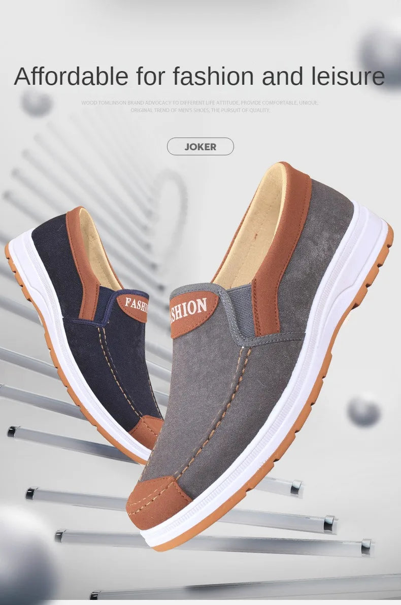Men's casual board shoes, old Beijing cloth shoes, breathable, comfortable, and non slip canvas shoes, men's work shoes