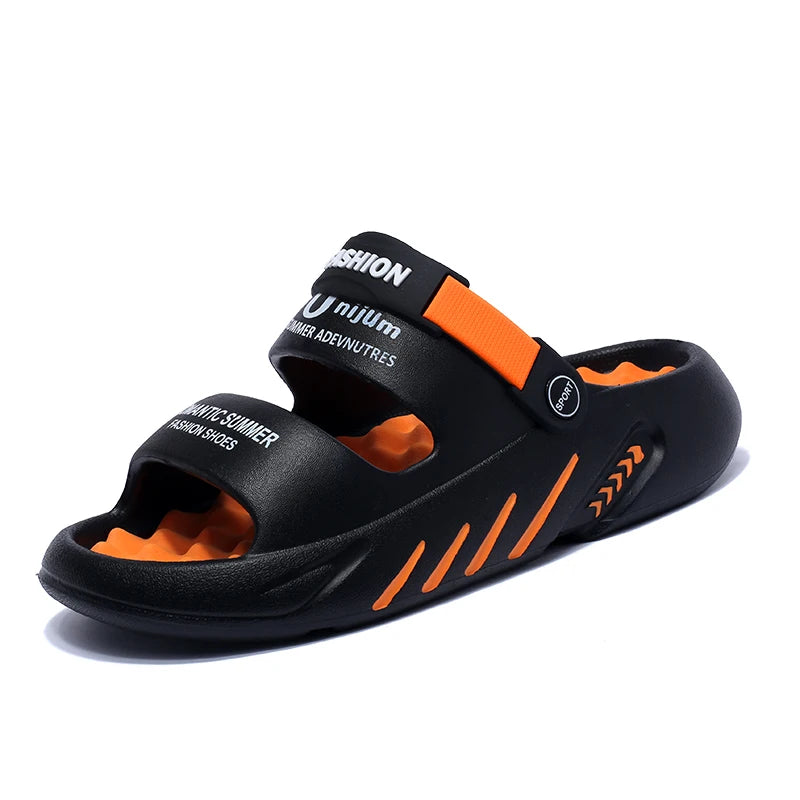 Massage Men Slippers Summer Breathable EVA Slippers Dual Purpose Sandals For Men Lightweigh Sumer Shoes For Men Plus Size 39-48