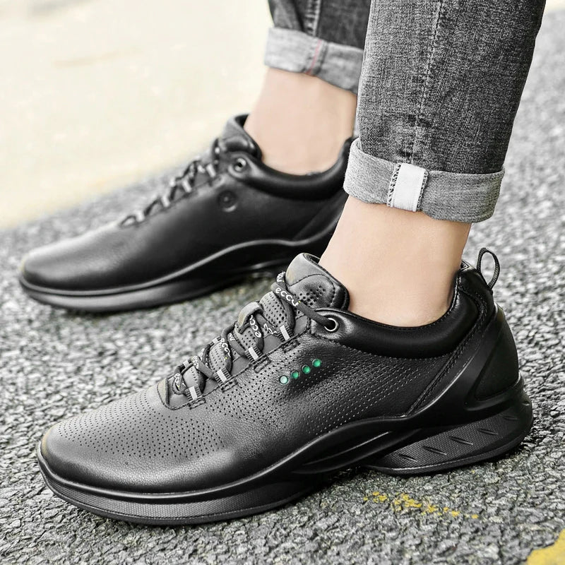 Fashion Men Shoes Men Genuine Leather Shoes Casual Lace-up Shoes Breathable Fashion Sneakers 2022 New