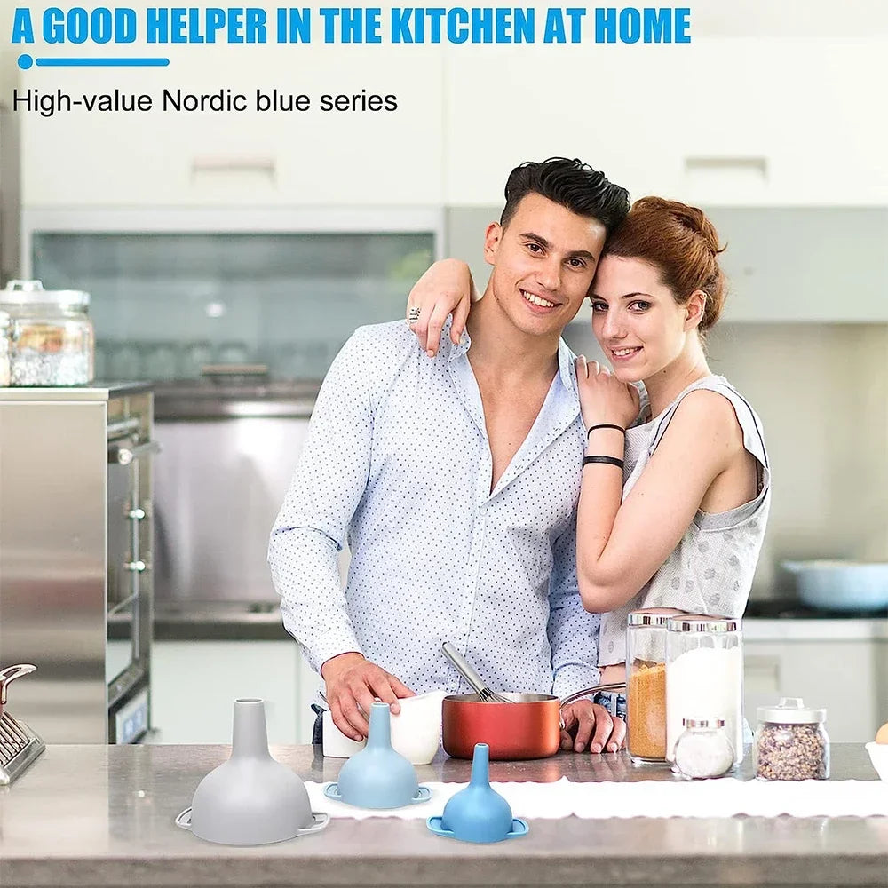 Household Filter Plastic Multi-function Funnel Set Oil Hopper Filter Oil Can Sub-packaging Funnels Kitchen Accessories