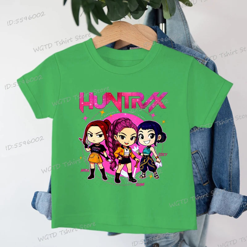 Fashion Casual Kids T-shirt Hot Movie Print Girls Tee Top Funny Cute Gift for Fans Cotton Tshirt Cartoon Children's Clothing