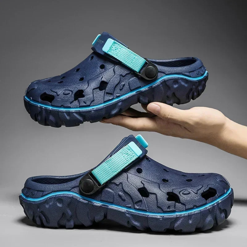 Big Size 47 Summer Men Slippers Fashion Outdoor Garden Clogs Men Hole Shoes Casual Shoes Water Shoes Comfort Home Soft Slippers
