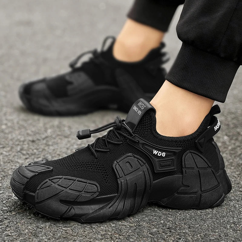 Men's casual sports shoes fashion new large size thick soled sneakers men's shoes breathable increase punk shoes men's loafers