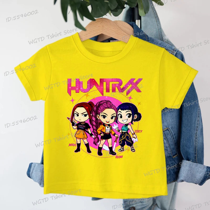 Fashion Casual Kids T-shirt Hot Movie Print Girls Tee Top Funny Cute Gift for Fans Cotton Tshirt Cartoon Children's Clothing
