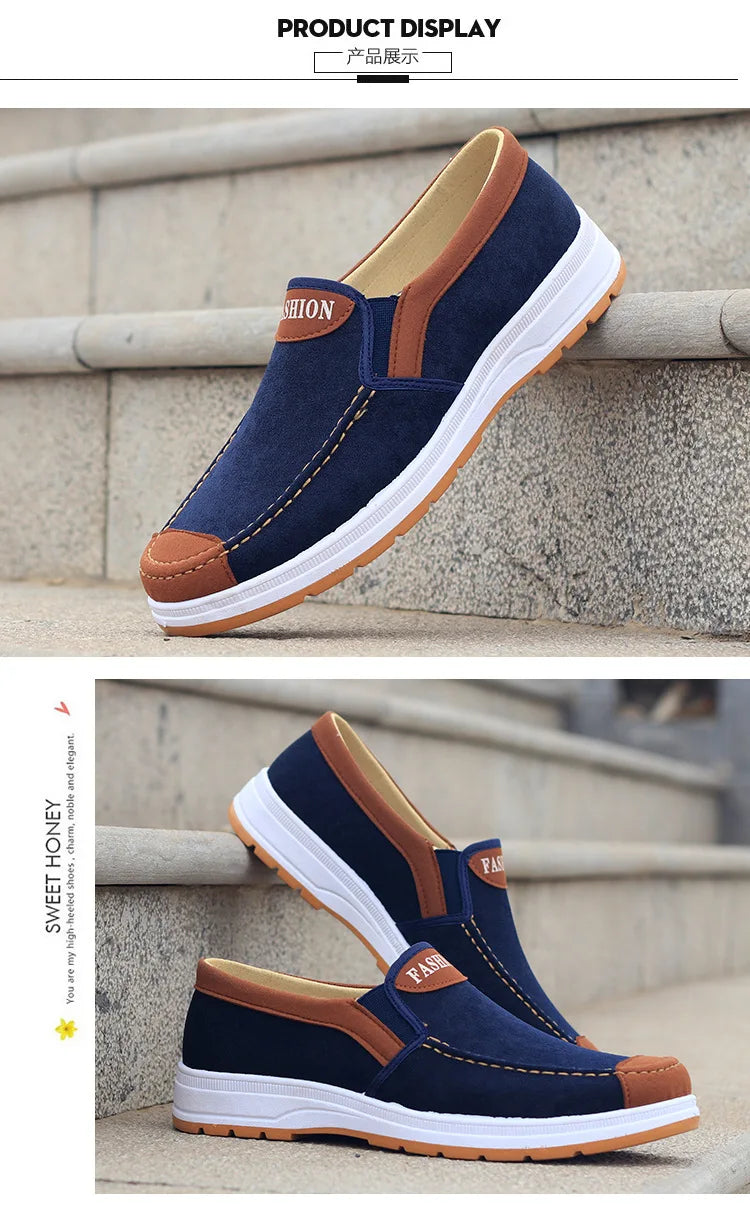 Men's casual board shoes, old Beijing cloth shoes, breathable, comfortable, and non slip canvas shoes, men's work shoes