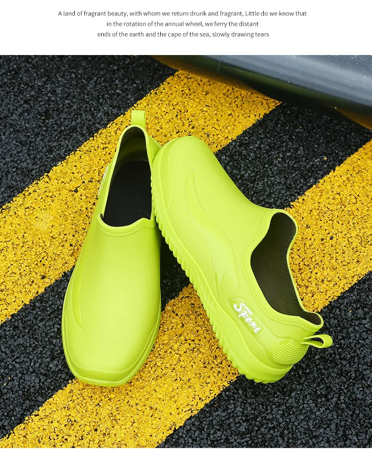 Menanti Slip and Waterproof Shoeskitchen Work Shoes,men's Labor Protection Shoes,rain Shoes,versatile for Wearing on The Outside