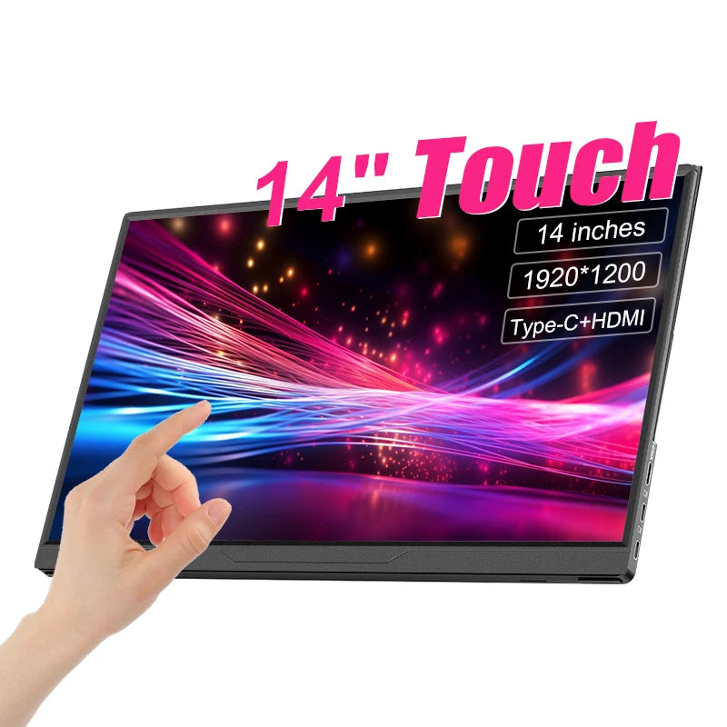 14inch Portable Monitor Ultra-thin 1200P IPS USB-C HDMI External Second Screen for Laptop PC Cell Phone Switch Xbox PS4/5 Xbox
