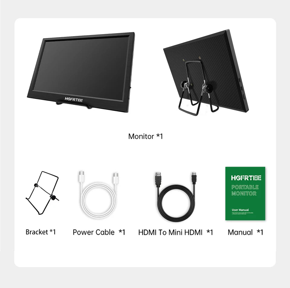 HGFRTEE 11.6inch Portable Monitor Gaming Extended Monitor HDMI-Compatible Laptop second screen For Switch/PS4/Raspberry Pi