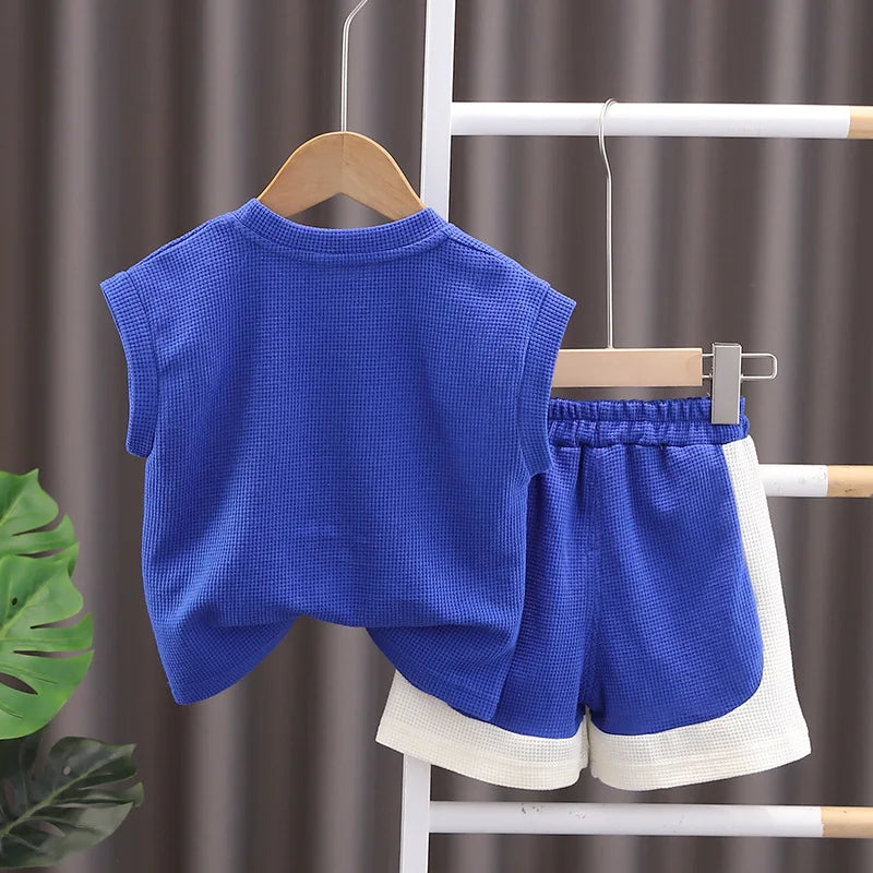 Fashion Summer Kids Baby Boys Clothing Suits Kids Children T-Shirt+Shorts Casual Clothes Outfit Girls Clothing 2PCS/Set 1-5Years