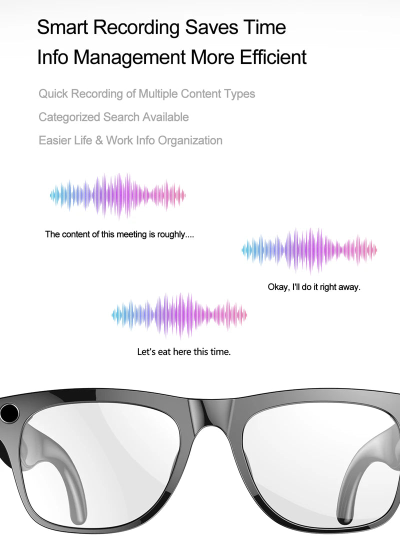 Xiaomi 6K HD AI Smart Glasses Photochromic Multifunction Bluetooth Calling Voice Assistant Music Player Translate Camera Glasses