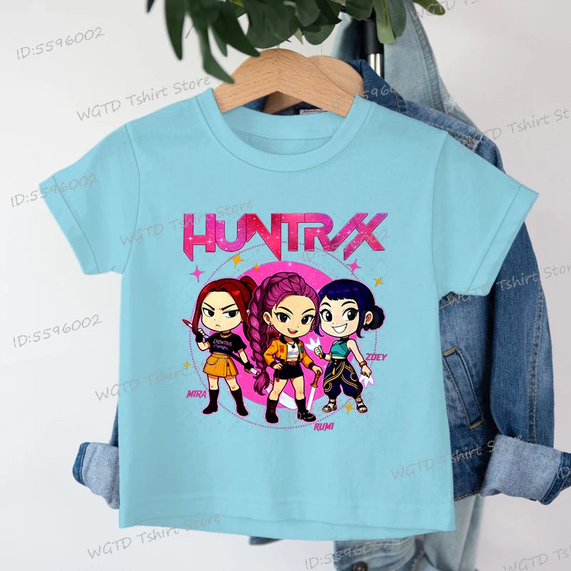Fashion Casual Kids T-shirt Hot Movie Print Girls Tee Top Funny Cute Gift for Fans Cotton Tshirt Cartoon Children's Clothing