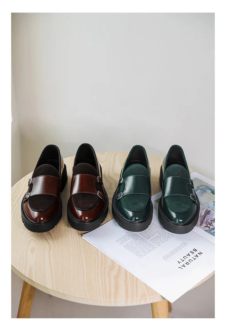 Loafers Men Leather Shoes Thick-soled British Style Black Formal Business Shoes Fashion Luxury Slip-On Casual Shoes Big Size 46