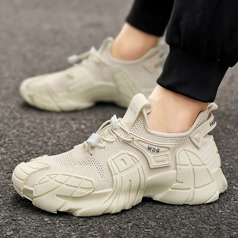 Men's casual sports shoes fashion new large size thick soled sneakers men's shoes breathable increase punk shoes men's loafers