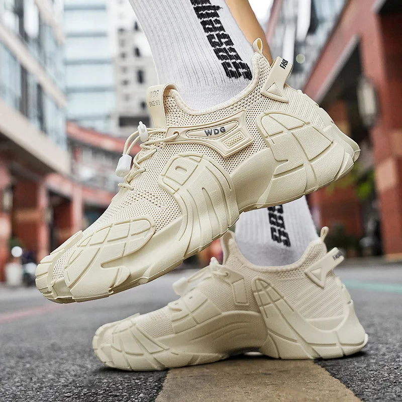 Men's casual sports shoes fashion new large size thick soled sneakers men's shoes breathable increase punk shoes men's loafers