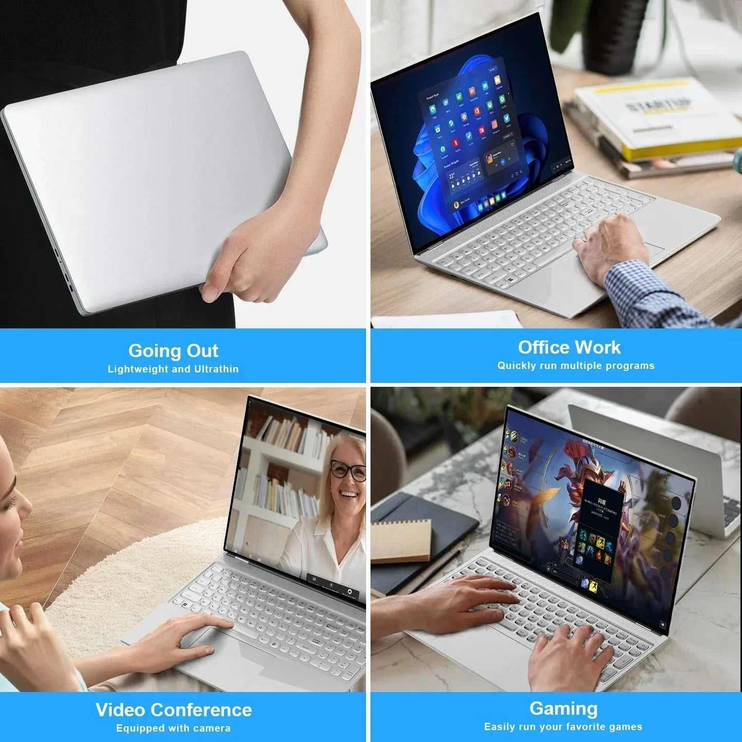 Facial recognition Intel Notebook N5095 Graphics UHD 16" Laptop 16GB 32GB RAM Max 2TB ROM Windows 11 Wifi 5 BT 4.2 RGB Keyboard