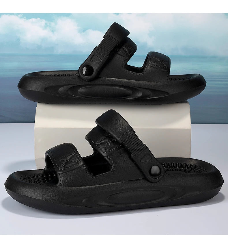 Men's Summer Soft Sole Comfortable Casual Sandals Fashion Simple Lightweight Slippers Outdoor Anti slip Waterproof Beach Shoes