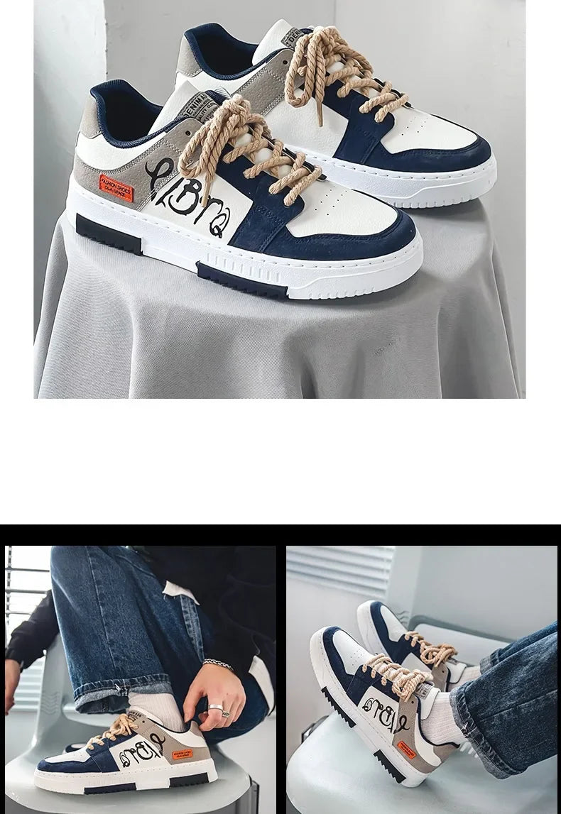 Fashion Designer Shoes Men Casual Platform Sneakes Lace Up Trainers Student Sneakes Mens Vulcanized Shoes Zapatillas Hombre