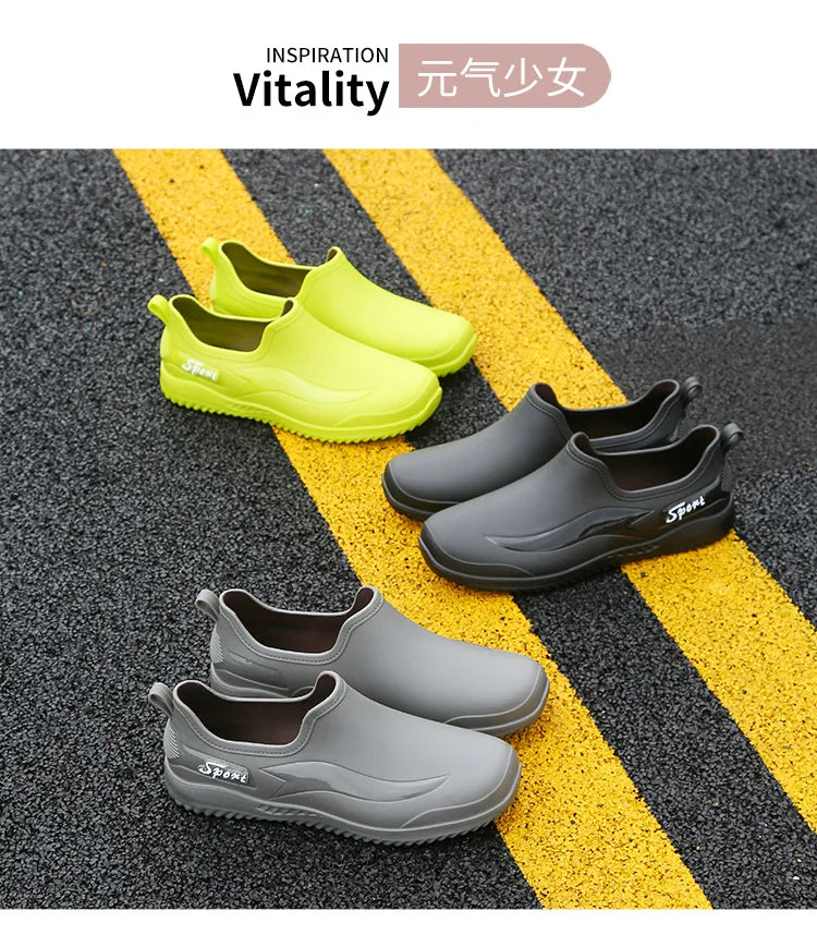 Menanti Slip and Waterproof Shoeskitchen Work Shoes,men's Labor Protection Shoes,rain Shoes,versatile for Wearing on The Outside