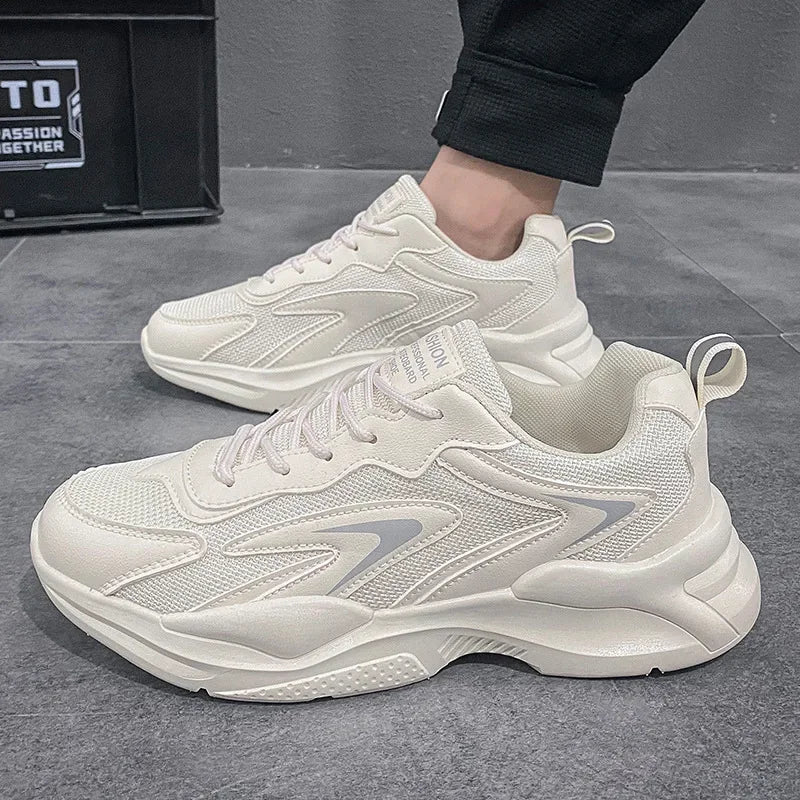 Summer Mesh Sneakers Men's Comfortable Breathable Platform Shoes 2023 Trendy Tennis Shoes Korean Version All-match Casual Shoes