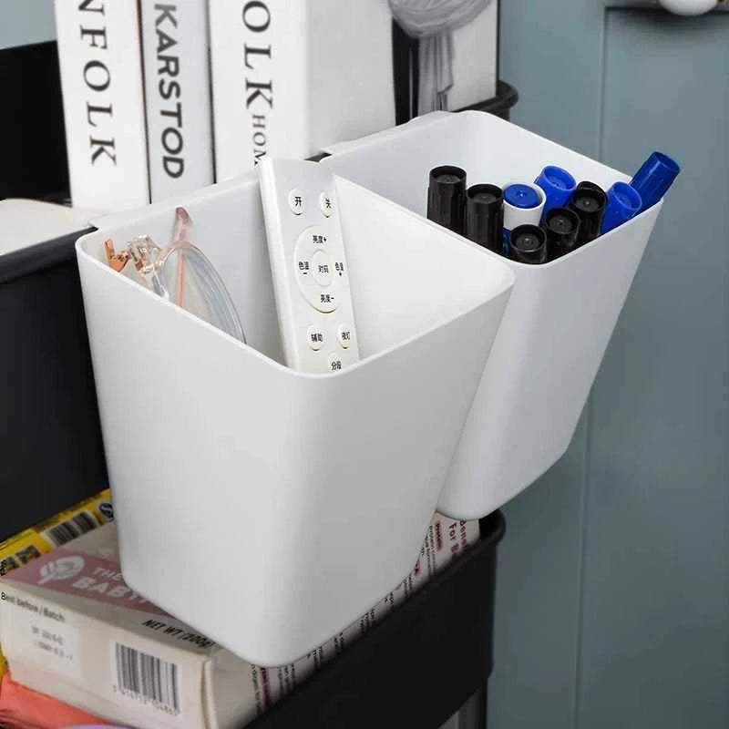 Household Back Hanging Plastic Storage Basket Kitchen Bathroom Mini Organizers Small Things Portable Storage Box Container