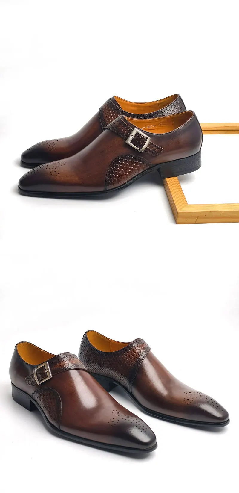 Luxury Men's Leather Shoes Good Quality Leisure Business Fashion Office Shoe Monk Style Dress Wedding Party Genuine Cow Leather