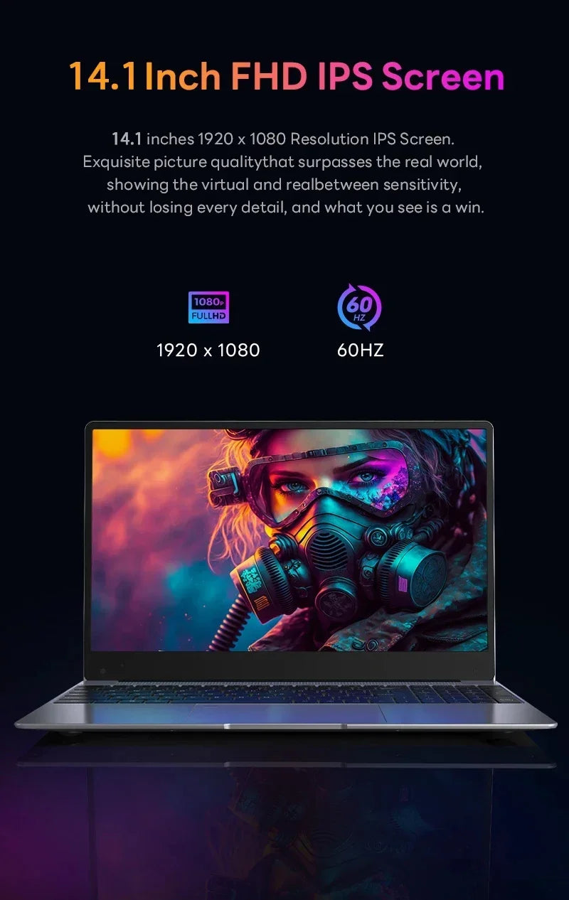 14.1” Laptop Windows 11 Intel Core i9-8950hk 16GB RAM 1/2TB M.2 SSD Laptops 4K HD Gaming laptop