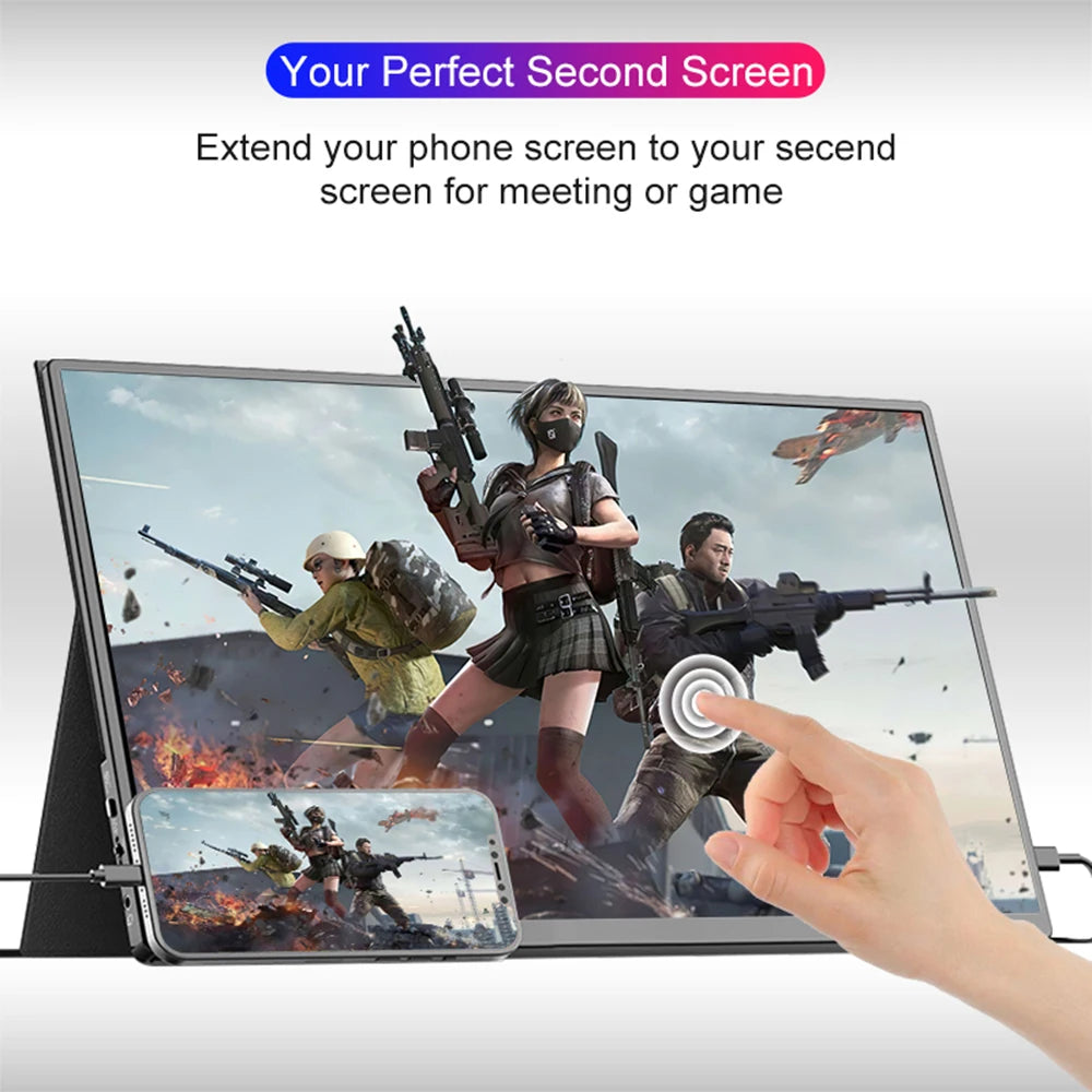 14Inch Touch Screen Portable Monitor  Gaming Computer Expand Display For XBox PS4/ 5 Switch Loptop PC CE Phone Extension Display