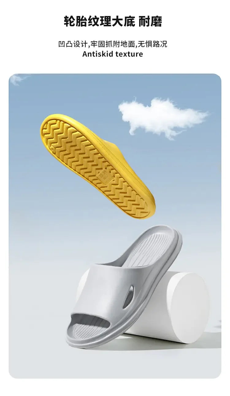 Women Men Sliders Cloud Slippers Non-Slip EVA Slippers Flip Flops with 1.6 inch Soft Thick Sole for Shower Bathroom Pool Beach