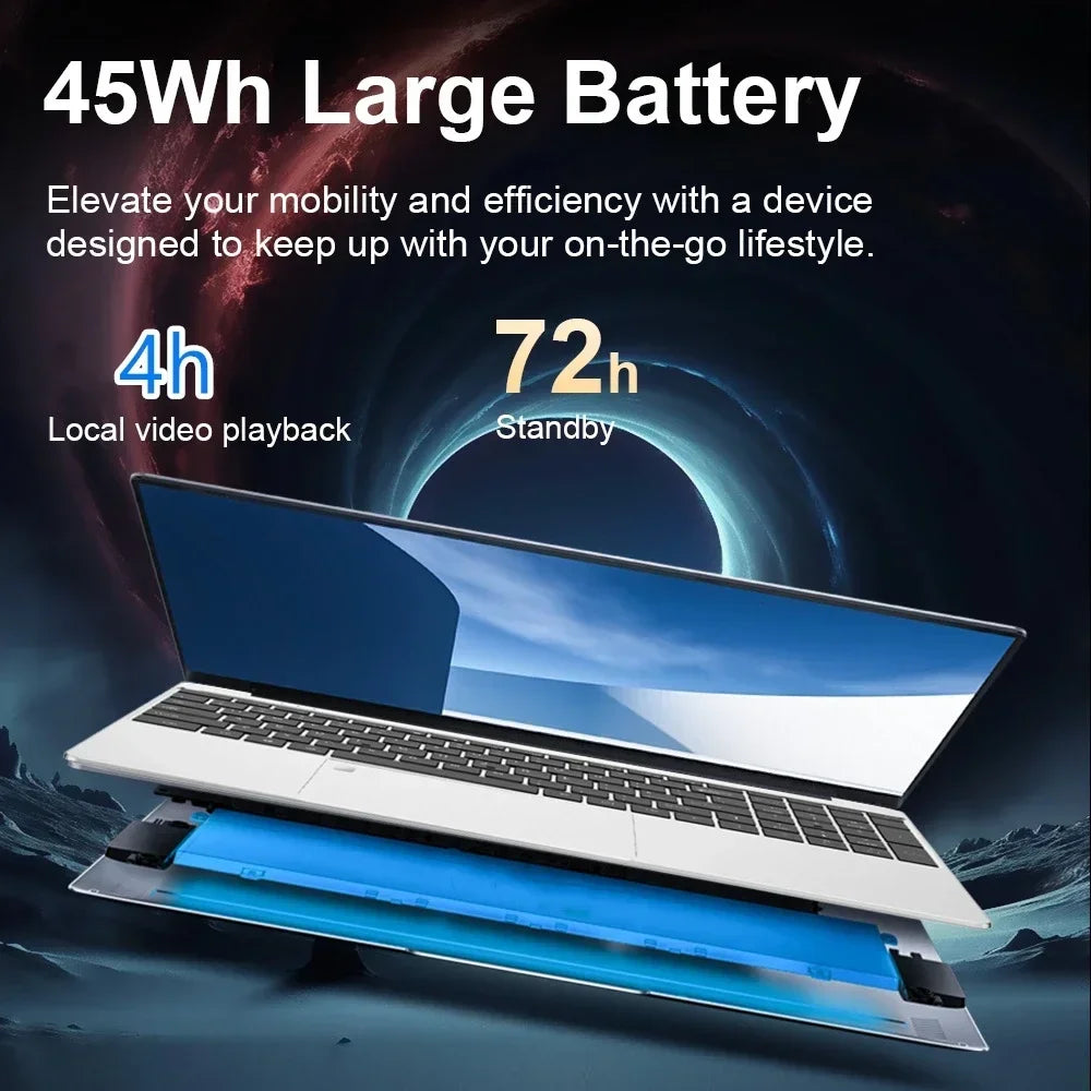 Student Office 15.6'' Eye Protection IPS Laptop 16GB RAM 11th Gen Intel Celeron N5095 Windows 11 Pro 5G WiFi Fast Shipping