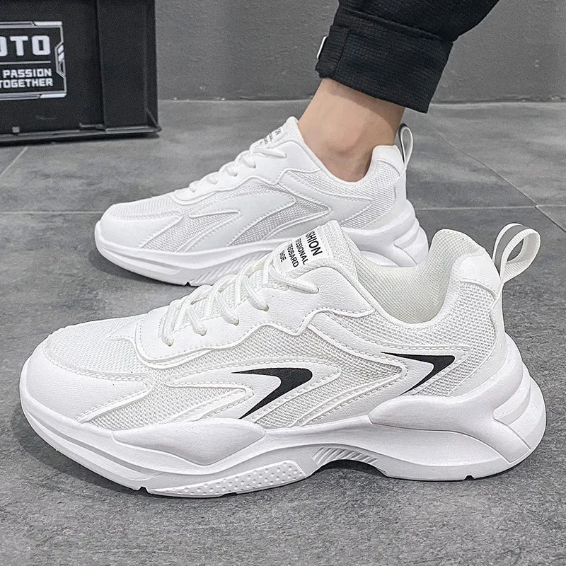 Summer Mesh Sneakers Men's Comfortable Breathable Platform Shoes 2023 Trendy Tennis Shoes Korean Version All-match Casual Shoes
