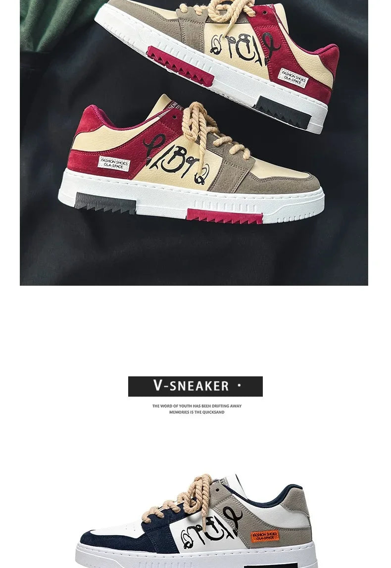 Fashion Designer Shoes Men Casual Platform Sneakes Lace Up Trainers Student Sneakes Mens Vulcanized Shoes Zapatillas Hombre