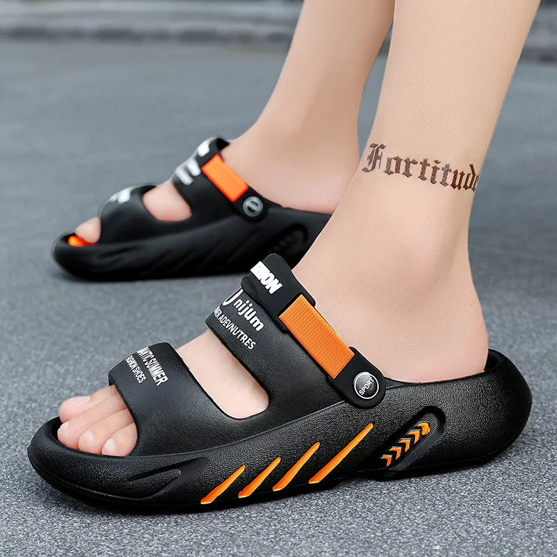 Massage Men Slippers Summer Breathable EVA Slippers Dual Purpose Sandals For Men Lightweigh Sumer Shoes For Men Plus Size 39-48