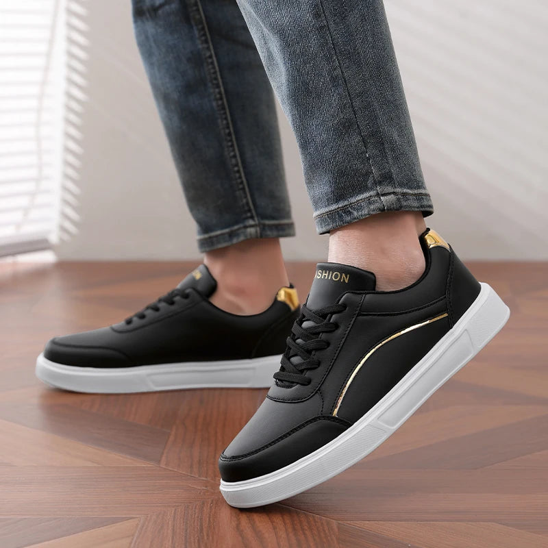 Sneakers Man Flat High-quality Casual Sports Leather Comfortable Walking Shoes Luxury Design Leopard Print Skate Shoes for Men