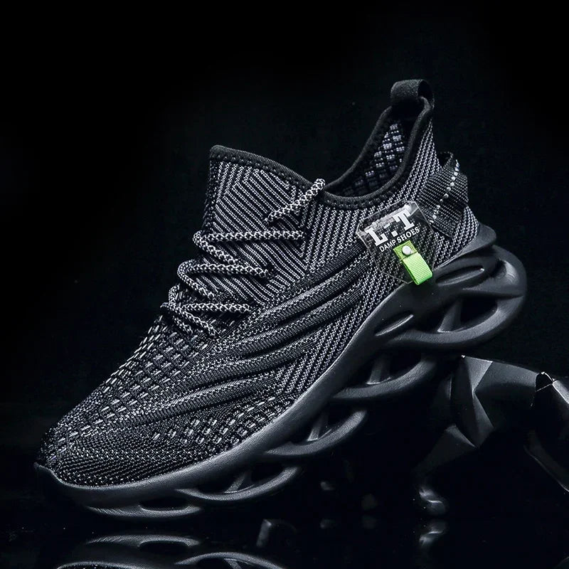 YRZL Mens Sport Shoes Breathable Lightweight Sneakers Outdoor Mesh Black Running Shoes Athletic Jogging Tenis Walking Shoes Man