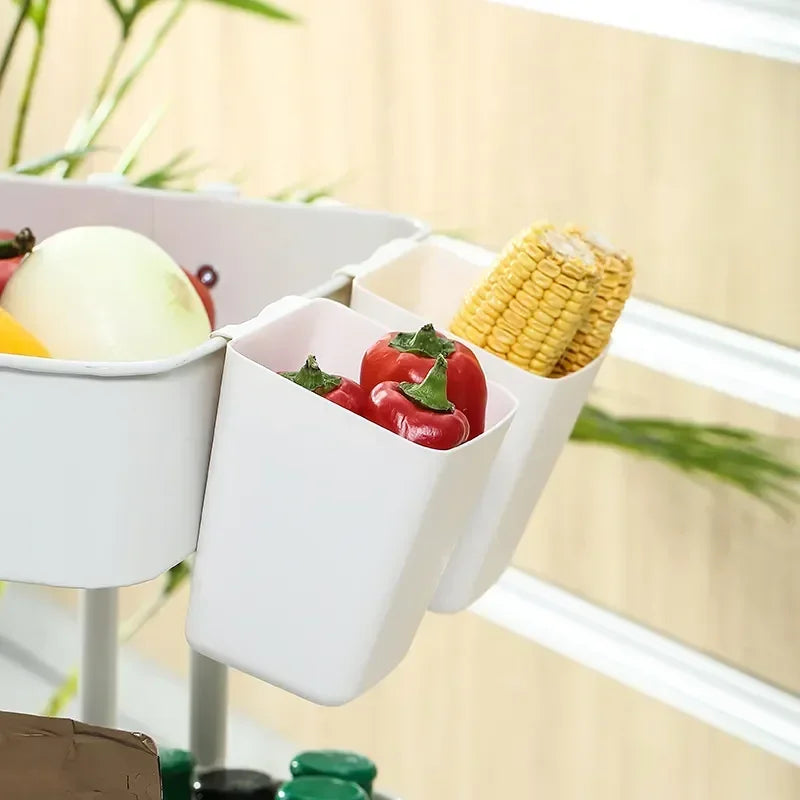 Household Back Hanging Plastic Storage Basket Mini Organizers Portable Storage Box Container Kitchen Bathroom