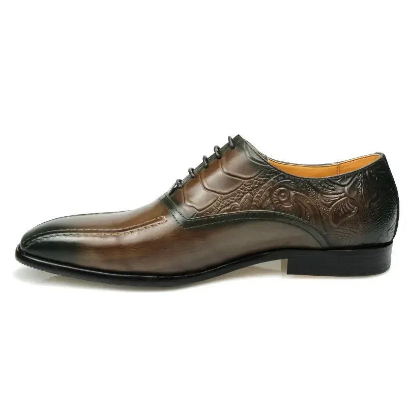 High Quality Genuine Leather Shoe Men Fashion Shoes Oxford Shoes Luxury Men Lace Up Formal Party Business Dress Banquet Shoes