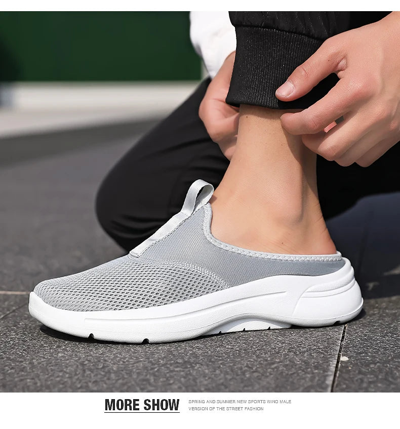 Summer Sport Casual Shoes For Men Breathable Slip On Loafers Men Sneakers Lightweight Barefoot Slippers Plus Size 39-48