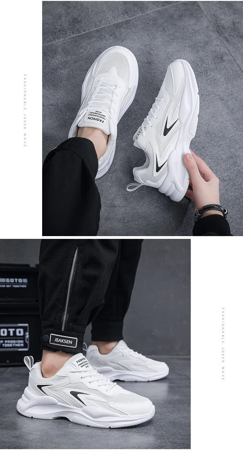 Summer Mesh Sneakers Men's Comfortable Breathable Platform Shoes 2023 Trendy Tennis Shoes Korean Version All-match Casual Shoes